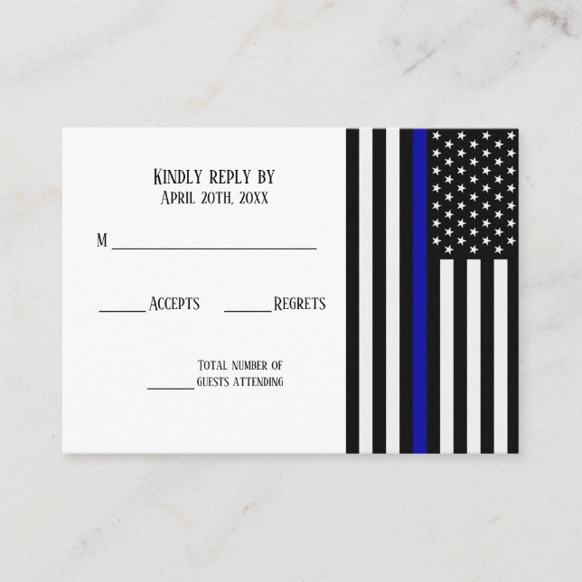 Thin Blue Line Flag Begleitkarte (Vorderseite)