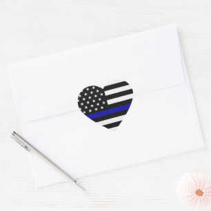 Thin Blue Line Flag Herz-Aufkleber