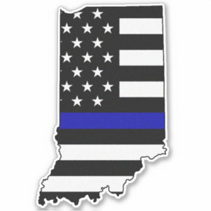 Thin Blue Line Flag Indiana Aufkleber