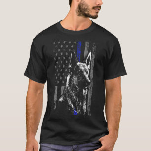 Thin Blue Line Flag K9 Deutsche Schäferpolizei Hu T-Shirt