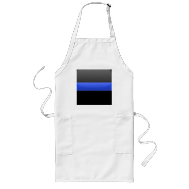Thin Blue Line Flag Lange Schürze (Vorne)