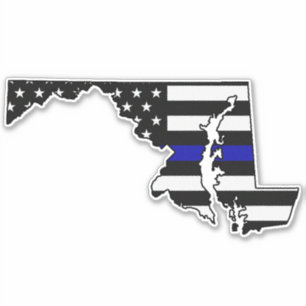Thin Blue Line Flag Maryland Aufkleber