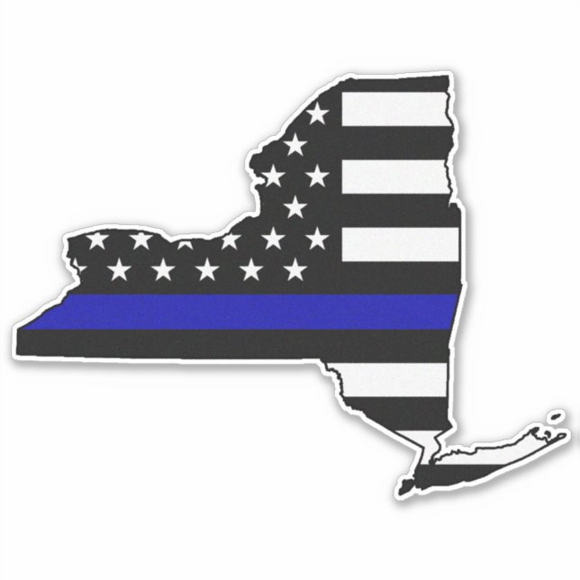 Thin Blue Line Flag New York Aufkleber (Vorderseite)