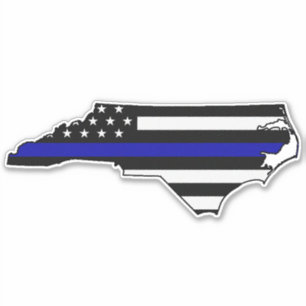 Thin Blue Line Flag North Carolina Aufkleber