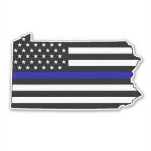 Thin Blue Line Flag Pennsylvania Aufkleber