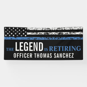 Thin Blue Line Flag Polizei-Ruhestandsfeier Banner