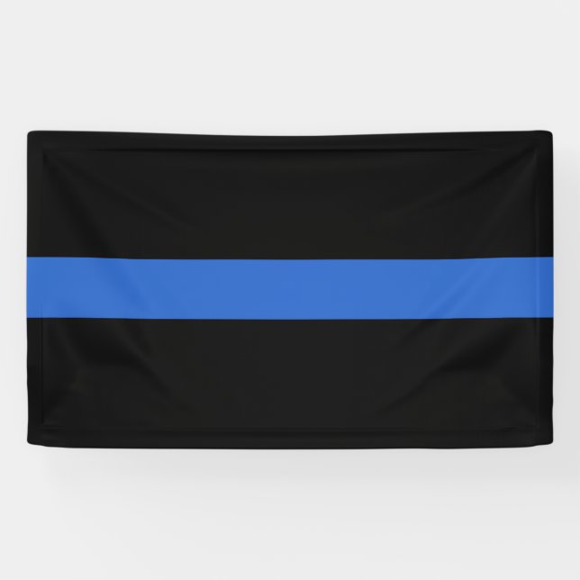 Thin Blue Line Flag Polizeisolidaritätszeichen Banner (Horizontal)