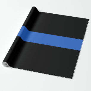 Thin Blue Line Flag Polizeisolidaritätszeichen Geschenkpapier