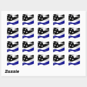 Thin Blue Line Flag Quadratischer Aufkleber