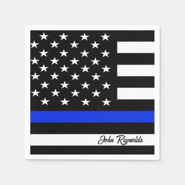 Thin Blue Line Flag Serviette (Vorderseite)