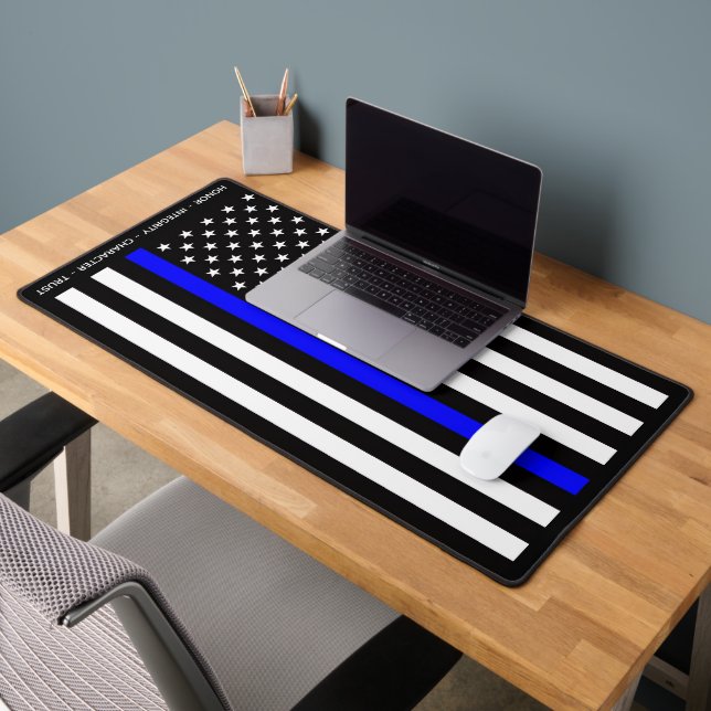 Thin Blue Line Flag (United States) Schreibtischunterlage (Büro 2)