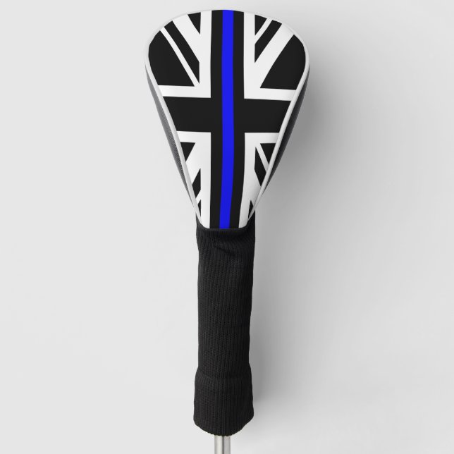 Thin Blue Line Flag Vereinigtes Königreich Polizei Golf Headcover (Vorderseite)