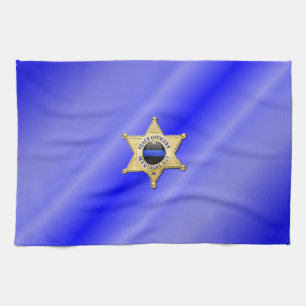 Thin Blue Line Flagge & Abzeichen Küchentuch