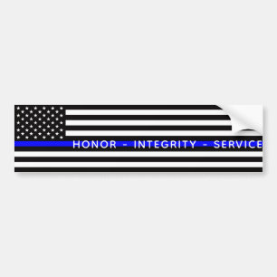 Thin Blue Line Flagge (Vereinigte Staaten) Autoaufkleber