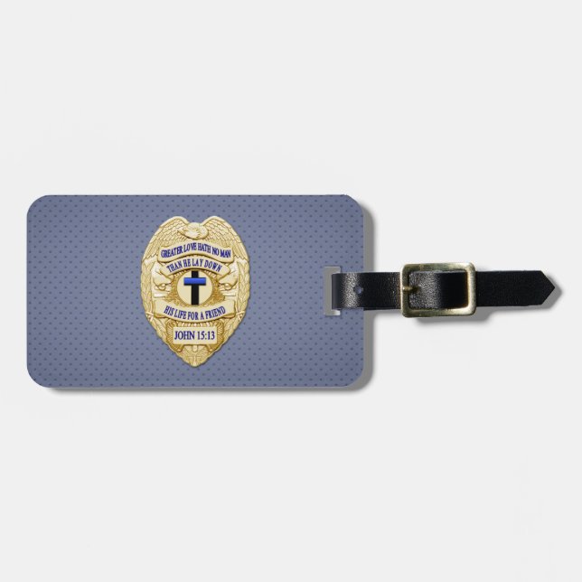 Thin Blue Line Gepäckanhänger (Vorderseite horizontal)