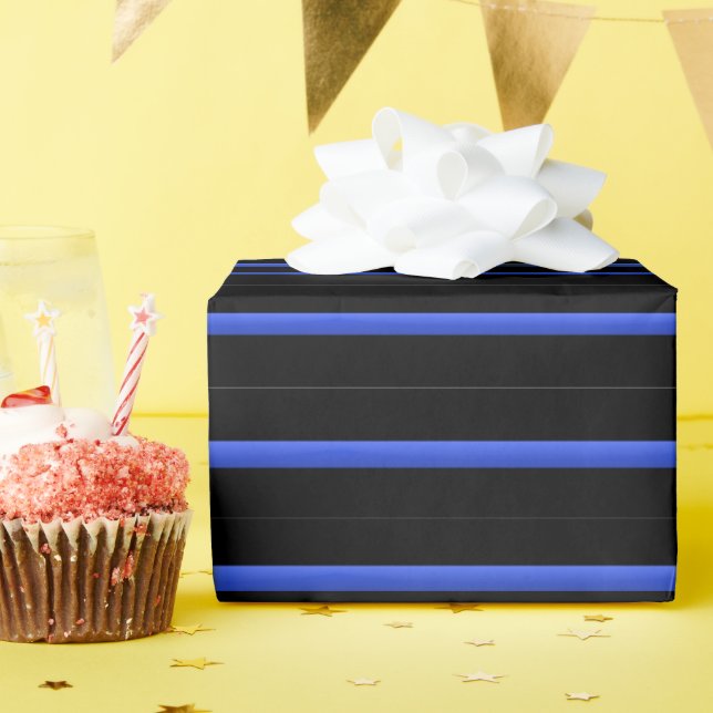 Thin Blue Line Geschenkpapier (Geburtstagsparty)