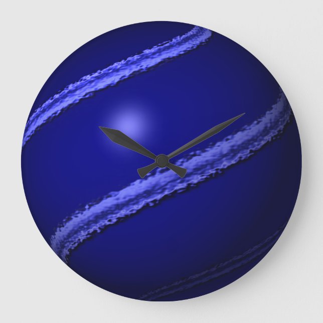 Thin Blue Line Globe Große Wanduhr (Vorderseite)