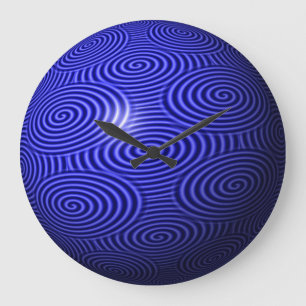 Thin Blue Line Globe Große Wanduhr