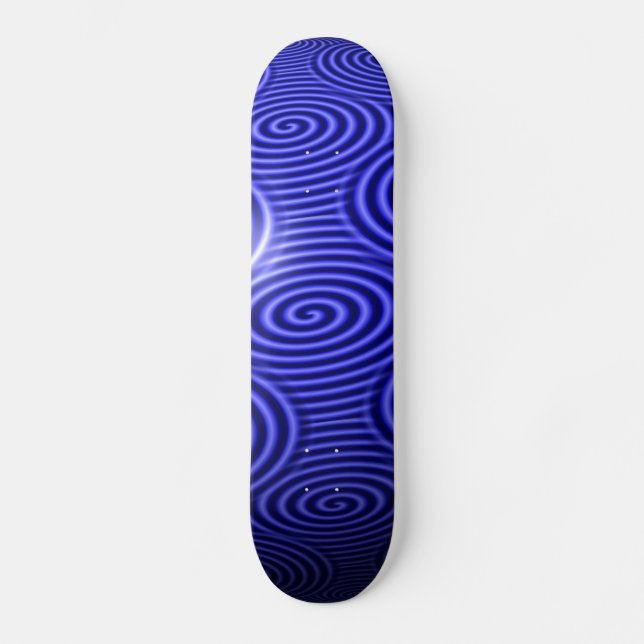 Thin Blue Line Glossy Swirl Skateboard (Vorderseite)