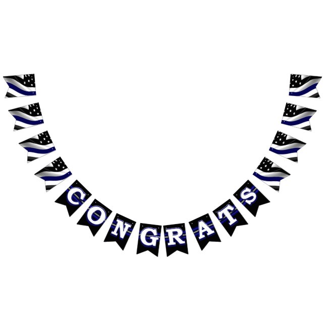 Thin Blue Line Glückwunsch Wimpelkette (Alle)