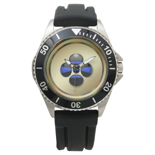 Thin Blue Line Gold Coin Armbanduhr (Vorderseite)