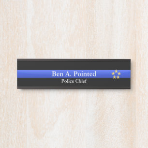 Thin Blue Line - Gold Star Rank Door Sign Türschild