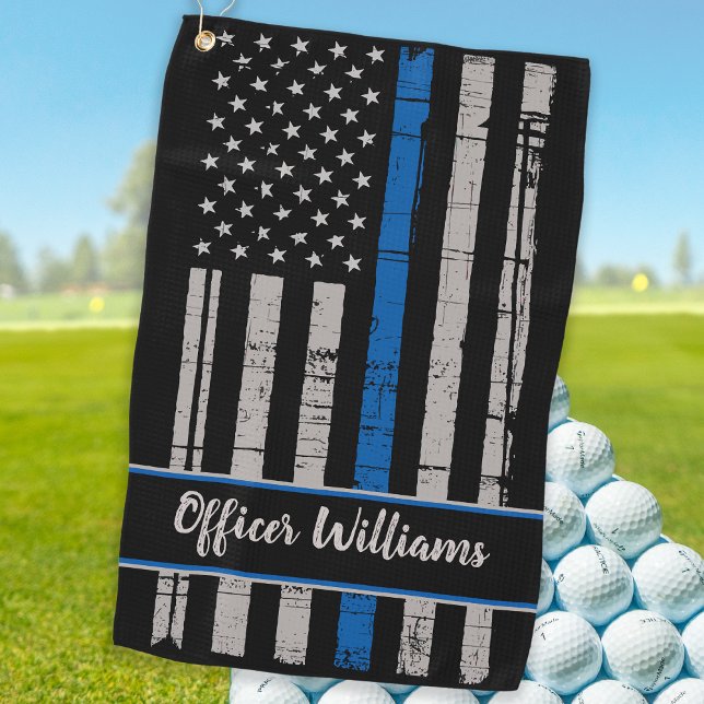Thin Blue Line Golf - Police Officer USA Golfhandtuch (Von Creator hochgeladen)
