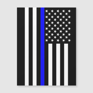Thin Blue Line Grafik auf einer US-Flagge Magnetkarte