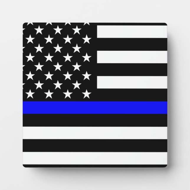 Thin Blue Line Graphic auf einer US-amerikanischen Fotoplatte (Vorderseite)