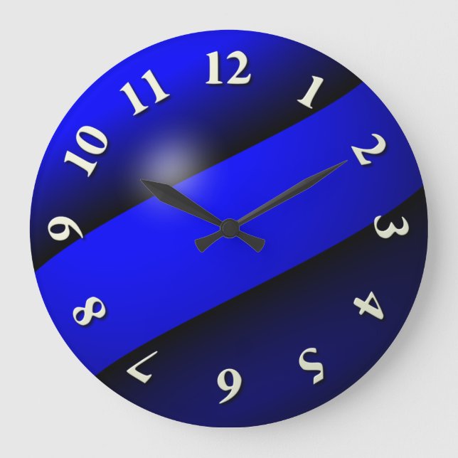 Thin Blue Line Große Wanduhr (Vorderseite)