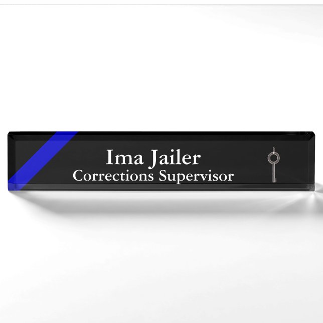 Thin Blue Line - Handcuff Key Namplate Namensplakette (Vorderseite)
