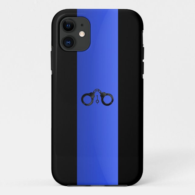 Thin Blue Line & Handschellen Case-Mate iPhone Cas Hülle (Rückseite)