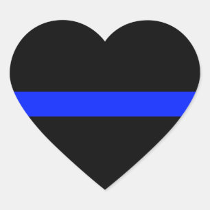 Thin Blue Line Heart Sticker (Set von 20)