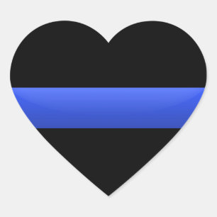Thin Blue Line Herz-Aufkleber