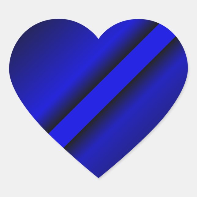 Thin Blue Line Herz-Aufkleber (Vorderseite)