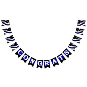Thin Blue Line Herzlichen Glückwunsch Bunting Flag Wimpelkette