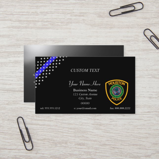 Thin Blue Line Houston Business Card Visitenkarte (Vorderseite/Rückseite Beispiel)
