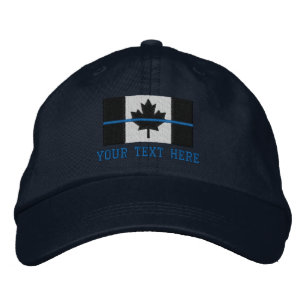 Thin Blue Line Kanadische Flagge personalisieren Bestickte Baseballkappe
