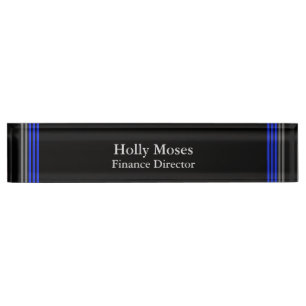 Thin Blue Line - Klassische Designnamensplatte Namensplakette