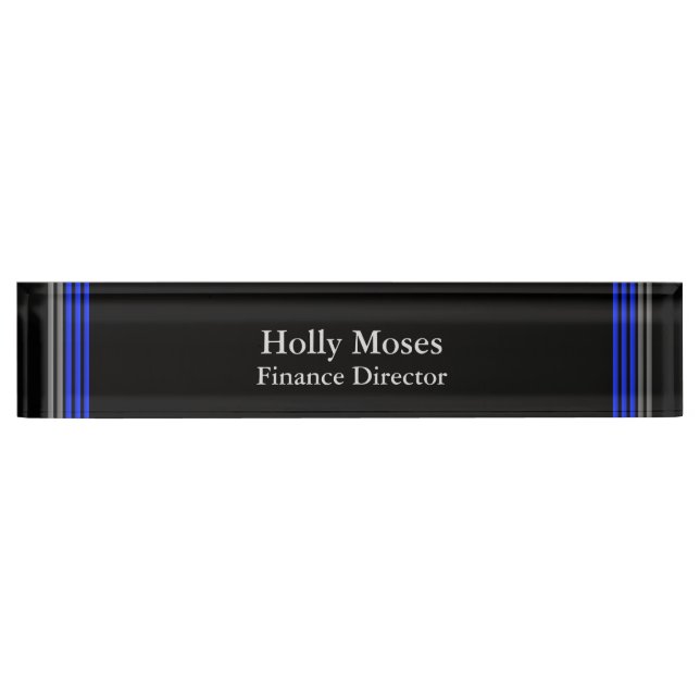 Thin Blue Line - Klassische Designnamensplatte Namensplakette (Vorderseite)
