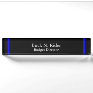 Thin Blue Line - Klassische Designnamensplatte Namensplakette