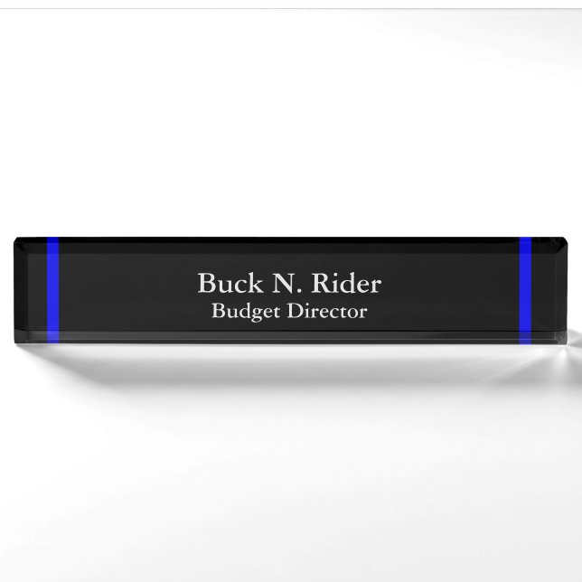 Thin Blue Line - Klassische Designnamensplatte Namensplakette (Vorderseite)