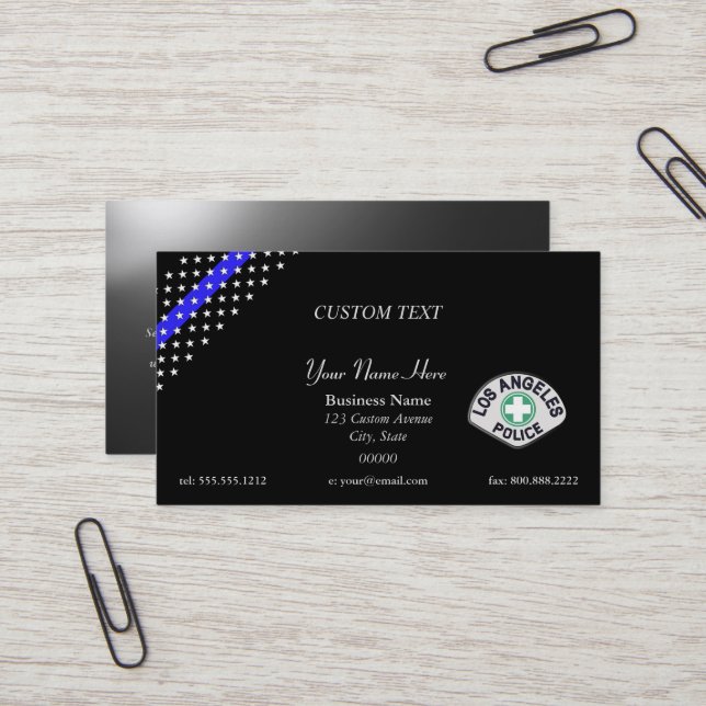 Thin Blue Line LAPD Business Card Visitenkarte (Vorderseite/Rückseite Beispiel)