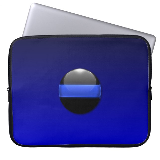 Thin Blue Line Laptopschutzhülle (Vorderseite)