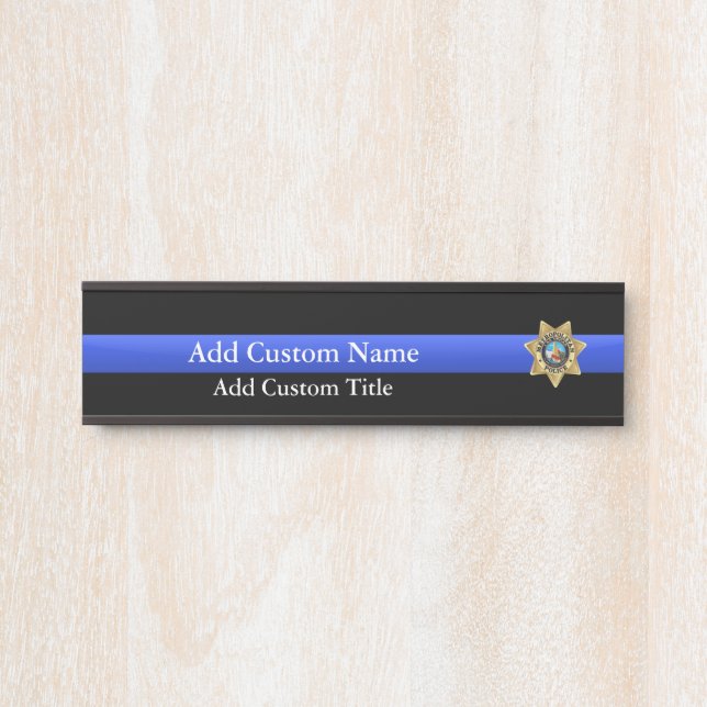 Thin Blue Line - Las Vegas PD Abzeichen Türschild (Vorderseite )