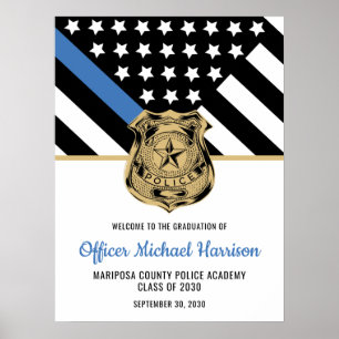 Thin Blue Line Law Enforcement Poster