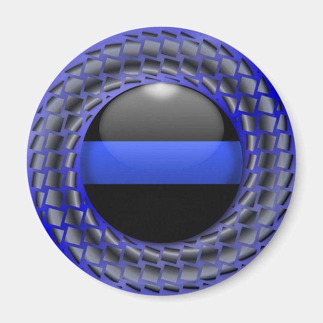 Thin Blue Line Medallion Magnet (Vorne)