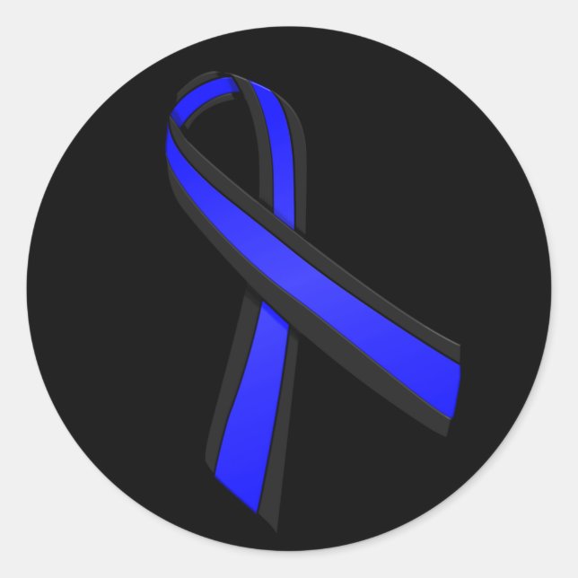 Thin Blue Line Memorial Ribbon Sticker (Vorderseite)