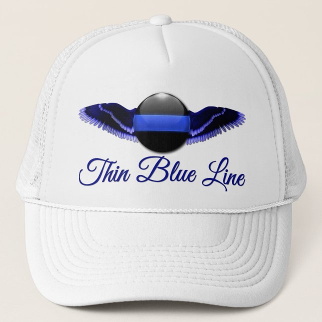 Thin Blue Line mit Wings Truckerkappe (Vorderseite)