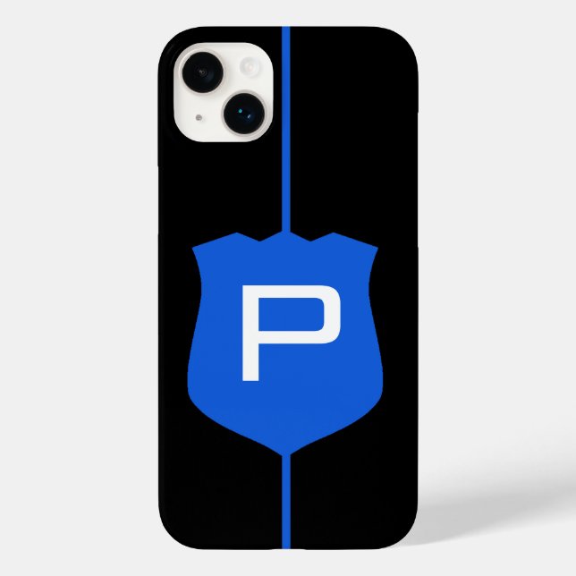 Thin Blue Line Monogram Case-Mate iPhone 14 Plus Hülle (Rückseite)